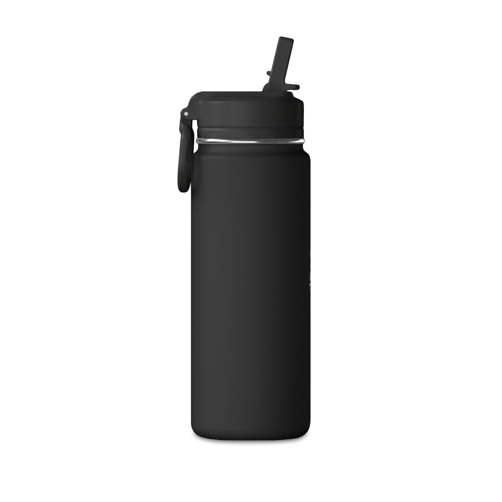 20oz Mini Water Bottle with Flip Straw — Sleek Black Insulated Bottle for Gym, Travel & Everyday Hydration