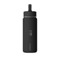 20oz Mini Water Bottle with Flip Straw — Sleek Black Insulated Bottle for Gym, Travel & Everyday Hydration